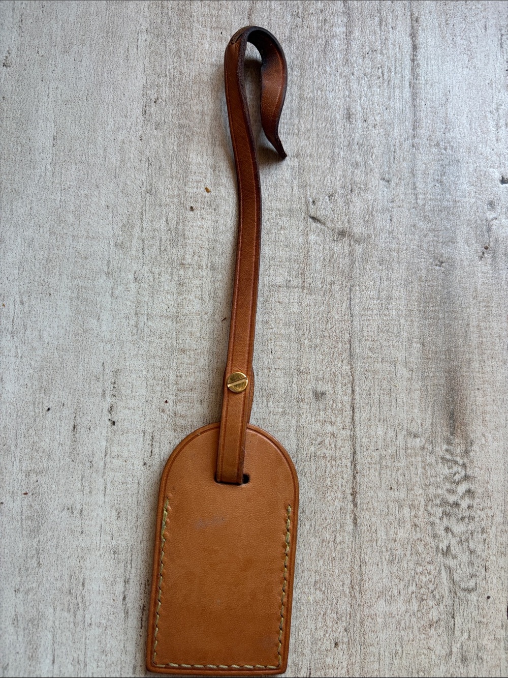 Louis Vuitton Tan Leather Luggage Tag - Picture 4 of 4